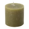 Kaars rustiek - mosgroen - ø7x7 cm
