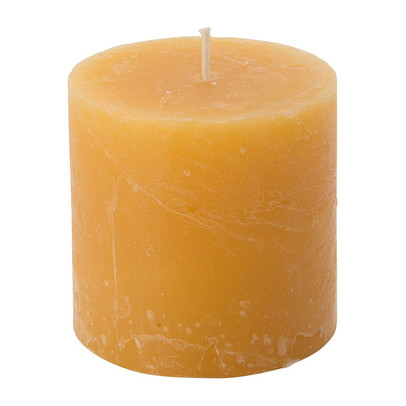 Kaars rustiek - okergeel - ø7x7 cm