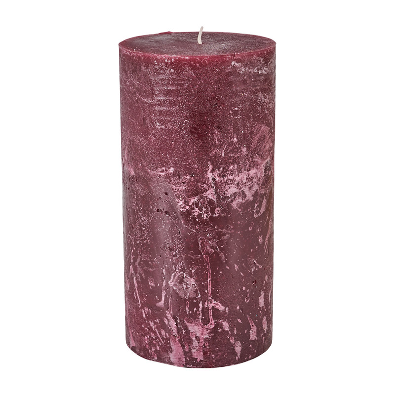 Kaars rustiek xxl - bordeauxrood - ø10x20 cm