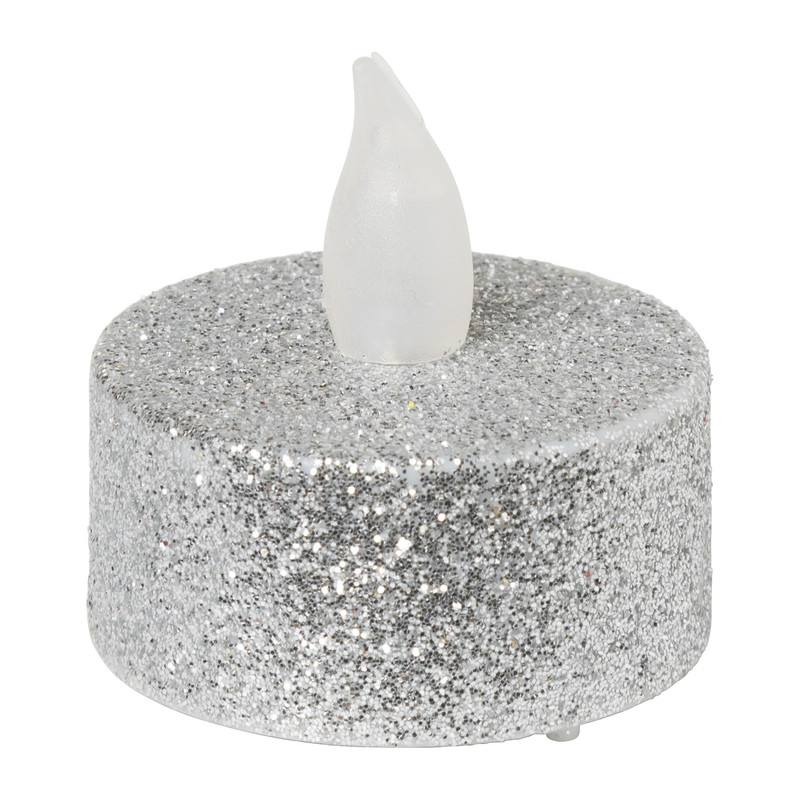 LED waxinelichten - zilver - set van 4