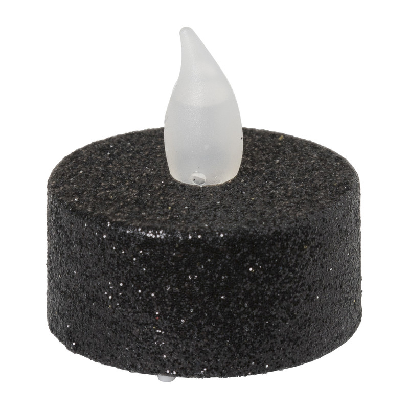 LED waxinelichten - zwart - set van 4