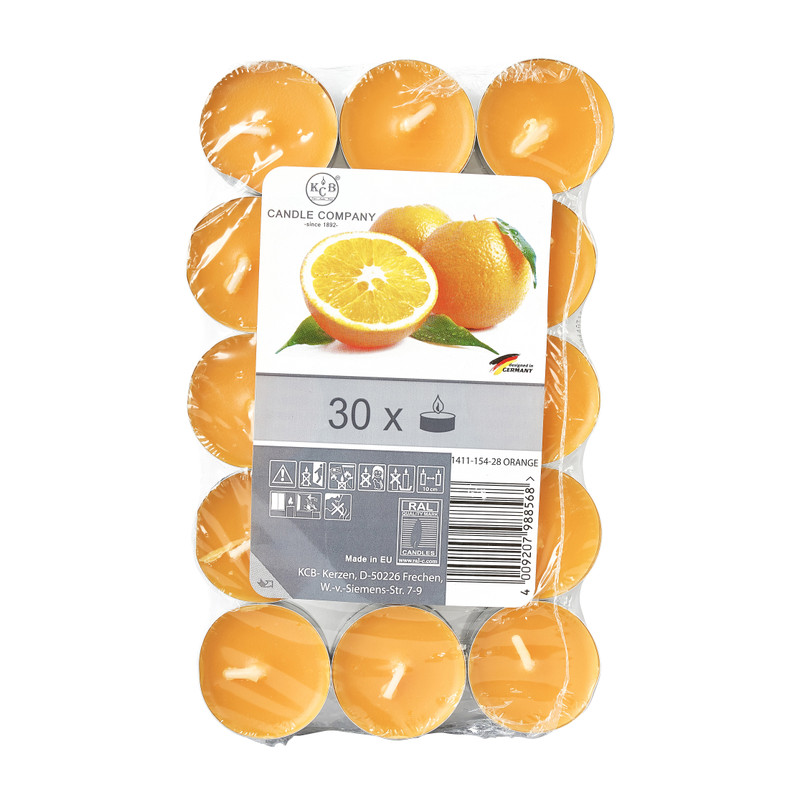 Geurtheelichten - orange - 30 stuks