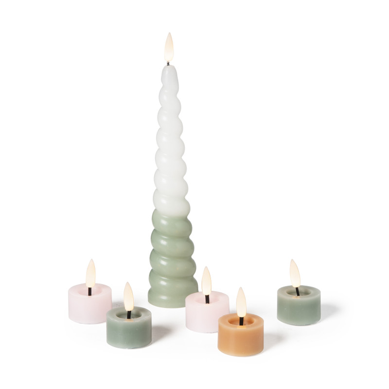 LED waxinelichten - groen - set van 3