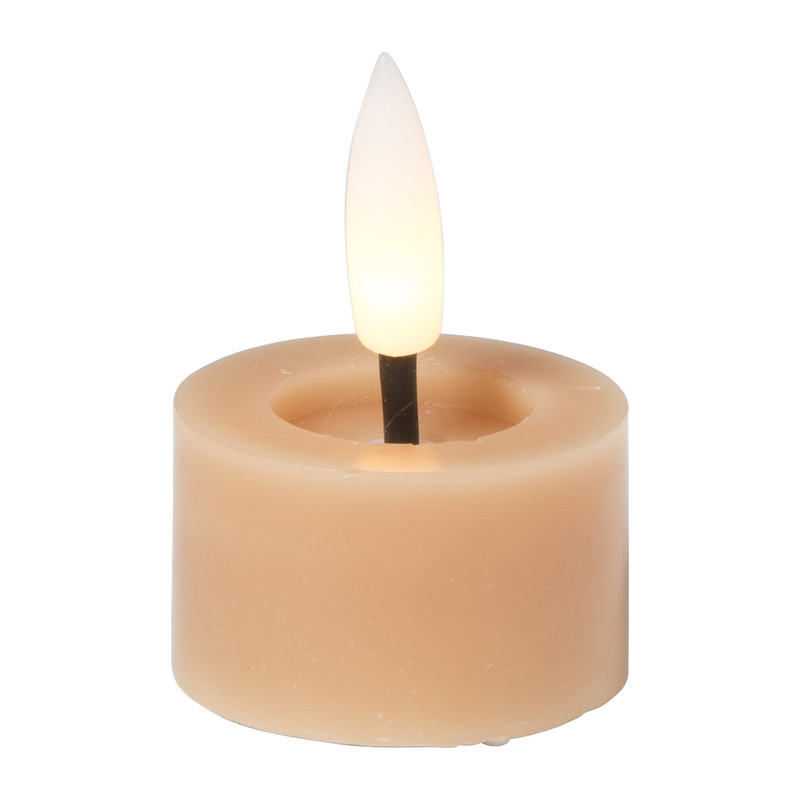 LED waxinelichten - taupe - set van 3