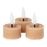 LED waxinelichten - taupe - set van 3