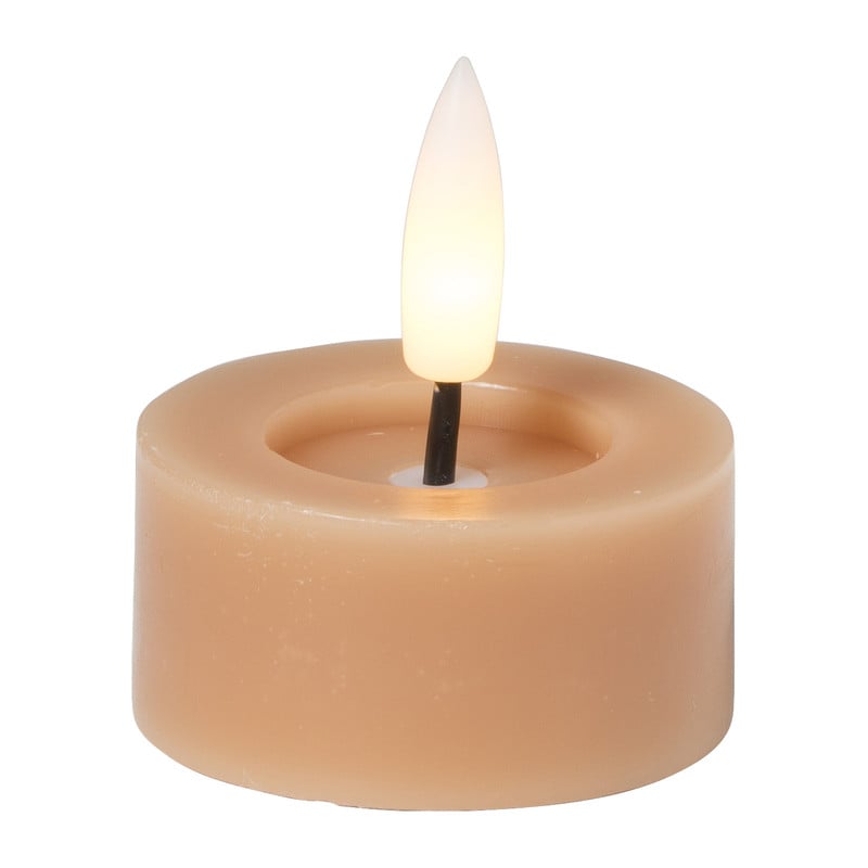 LED waxinelichten - taupe - set van 2