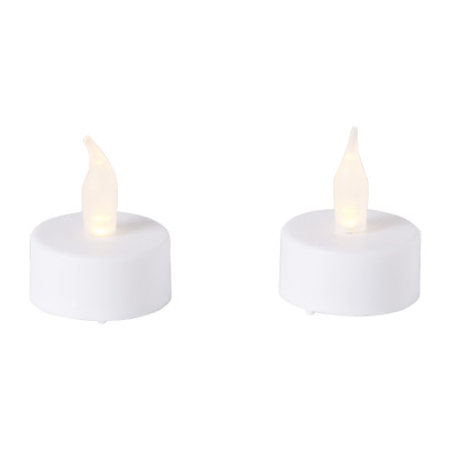 LED waxinelichten - wit - set van 2 - 12x4x10 cm