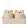 LED oplaadbare waxinelichten - beige - set van 4
