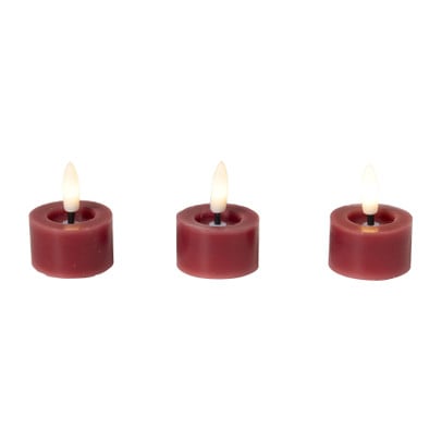 LED waxinelichten - rood - set van 3