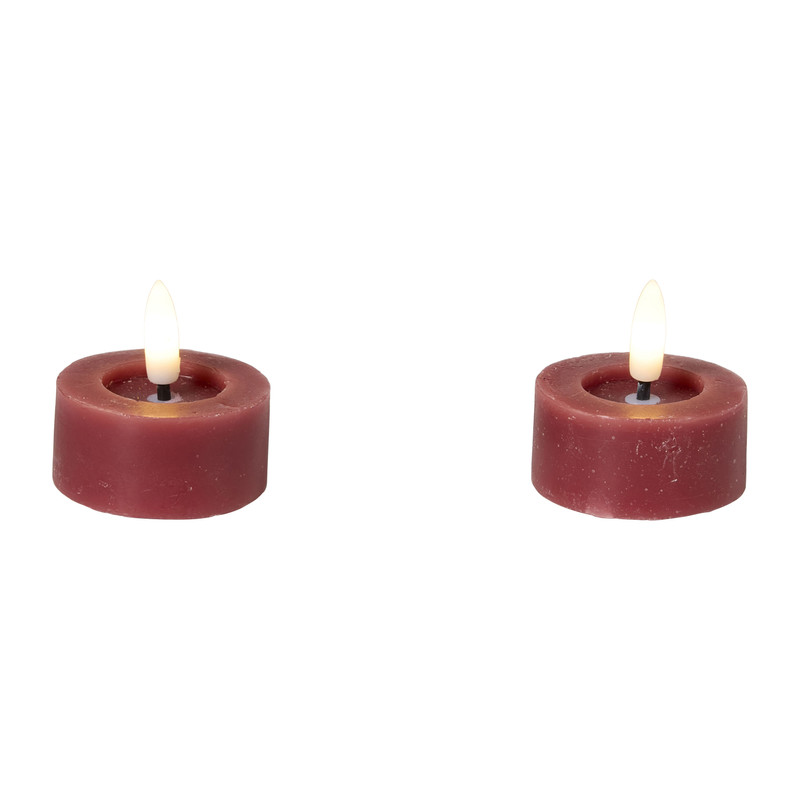 LED waxinelichten - rood - set van 2