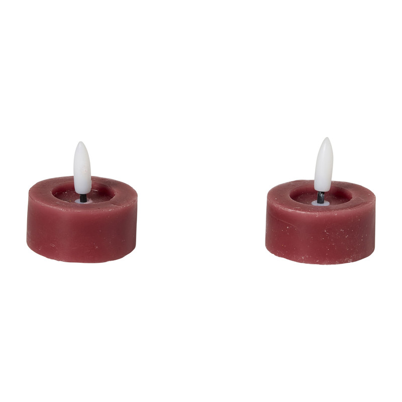 LED waxinelichten - rood - set van 2