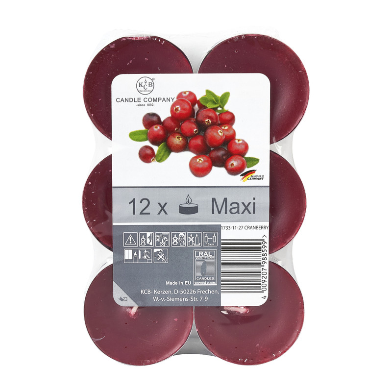 Geurtheelichten - cranberry - 12 stuks