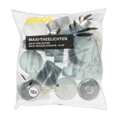 Maxi-waxinelichten - 10 branduren - set van 18