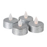 Glitter LED theelicht - zilverkleurig - 4 stuks