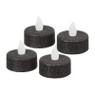 LED theelichten met glitter - zwart - set van 4