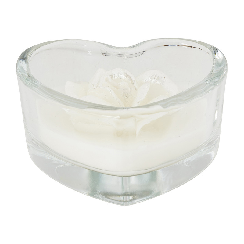 Geurkaars in hart glas - diverse kleuren 