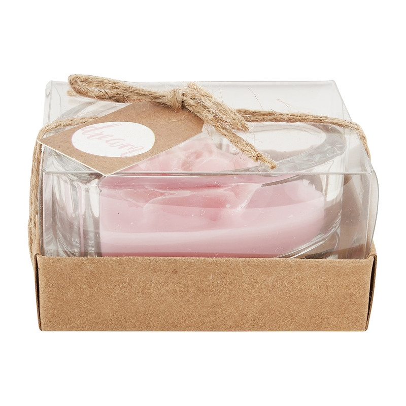 Geurkaars in hart glas - diverse kleuren 