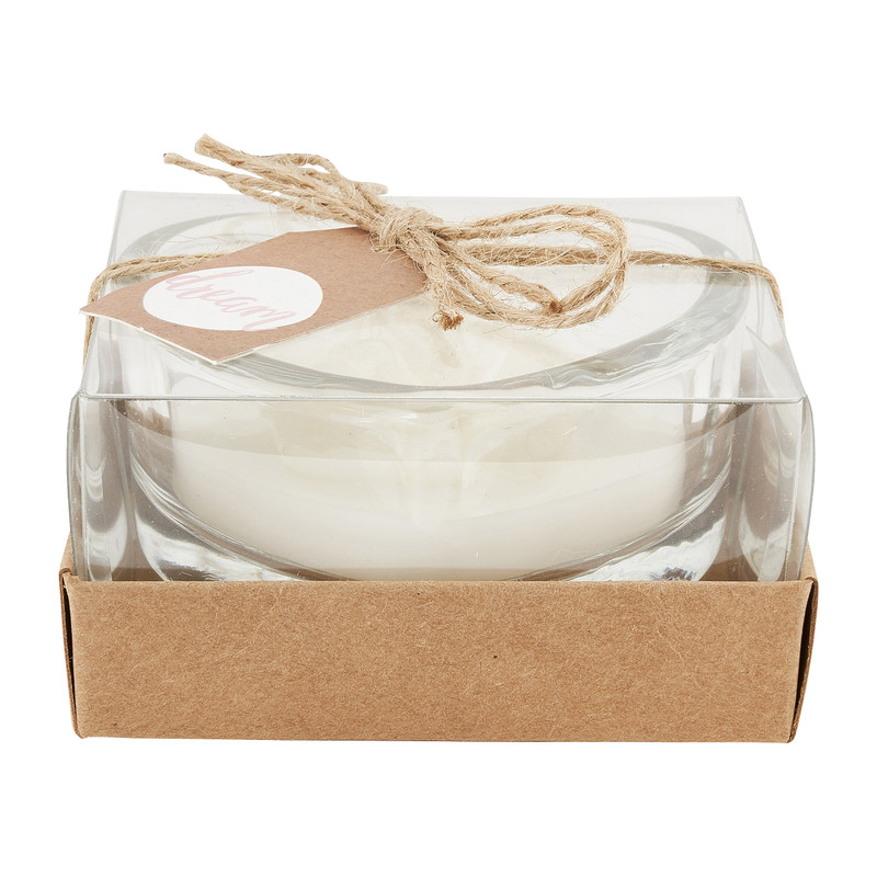 Geurkaars in hart glas - diverse kleuren 