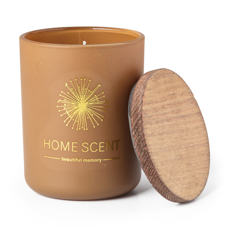 Geurkaars in potje - oranje - ø6.8x8.5 cm