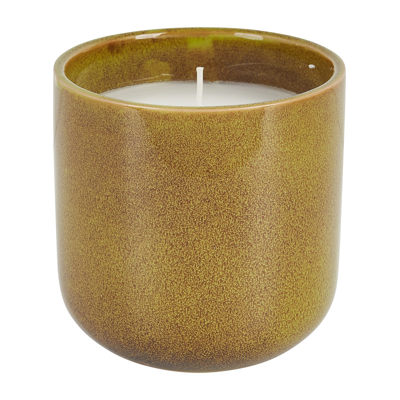 Kaars in keramiek potje - groen - ø9.2x9.5 cm
