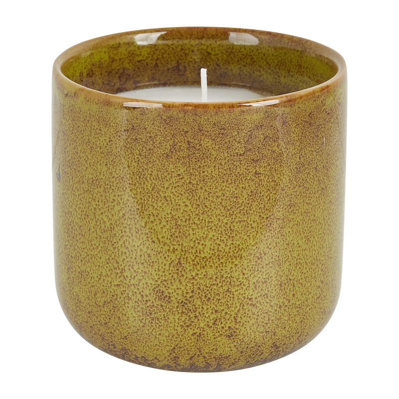 Kaars in keramiek potje - groen - ø10.6x10.2 cm