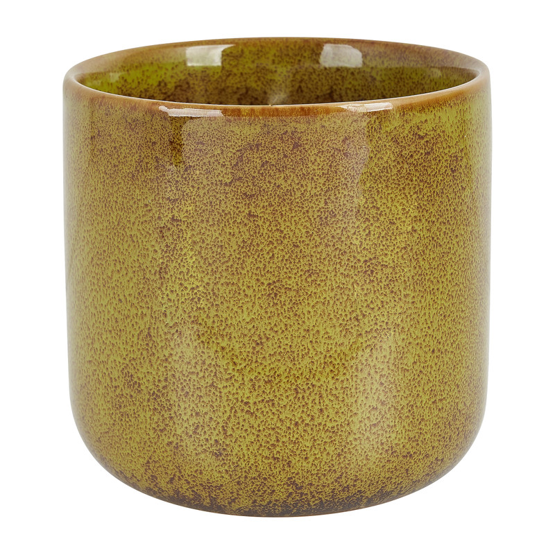 Kaars in keramiek potje - groen - ø10.6x10.2 cm