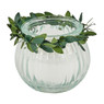 Kaars in glas met bladdecoratie - 5,5x5,5 cm