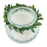 Kaars in glas met bladdecoratie - 5,5x5,5 cm