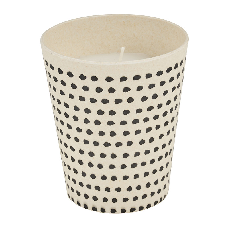 Kaars in bamboe cup - 9,5x8 cm