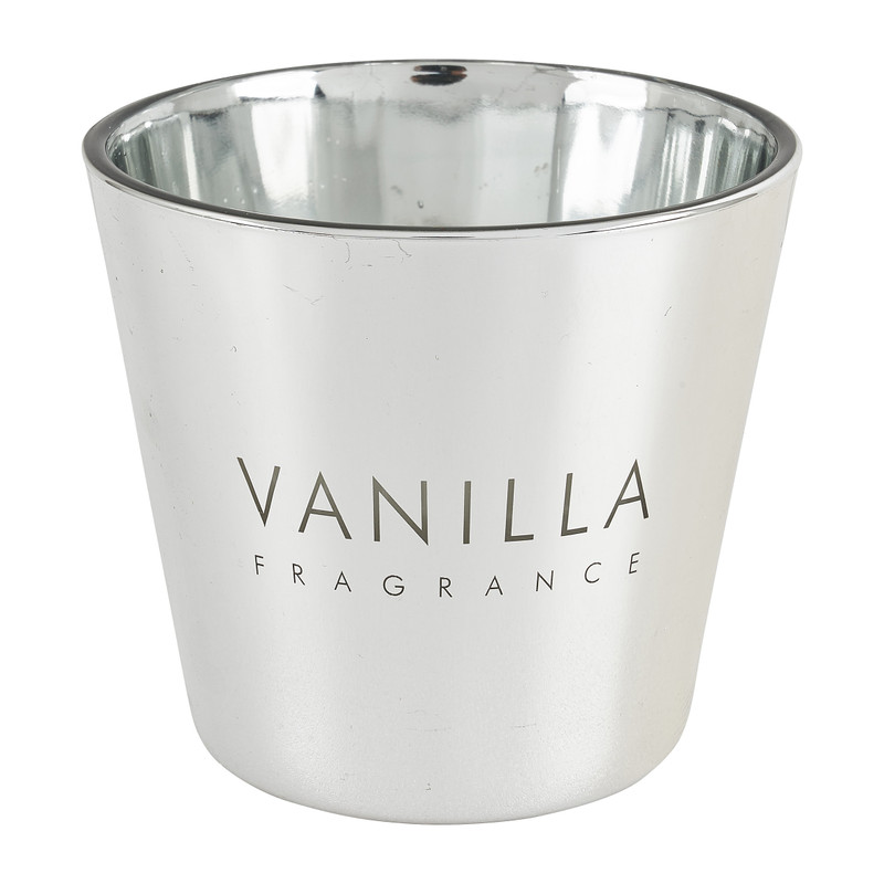 Vanillekaars in glas - zilver - ø9x8.3 cm 