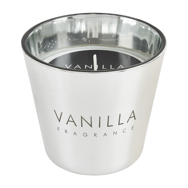 Vanillekaars in glas - zilver - ø9x8.3 cm 