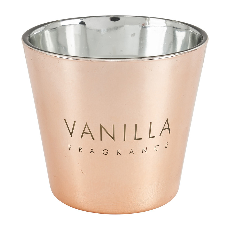 Vanillekaars in glas - rosegoud - ø9x8.3 cm 