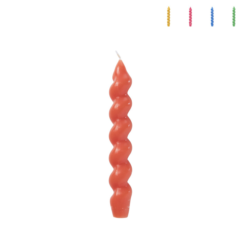 Twisted dinerkaarsen - diverse kleuren - set van 5