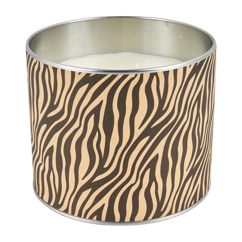 Geurkaars in blik - zebra - ø12 cm