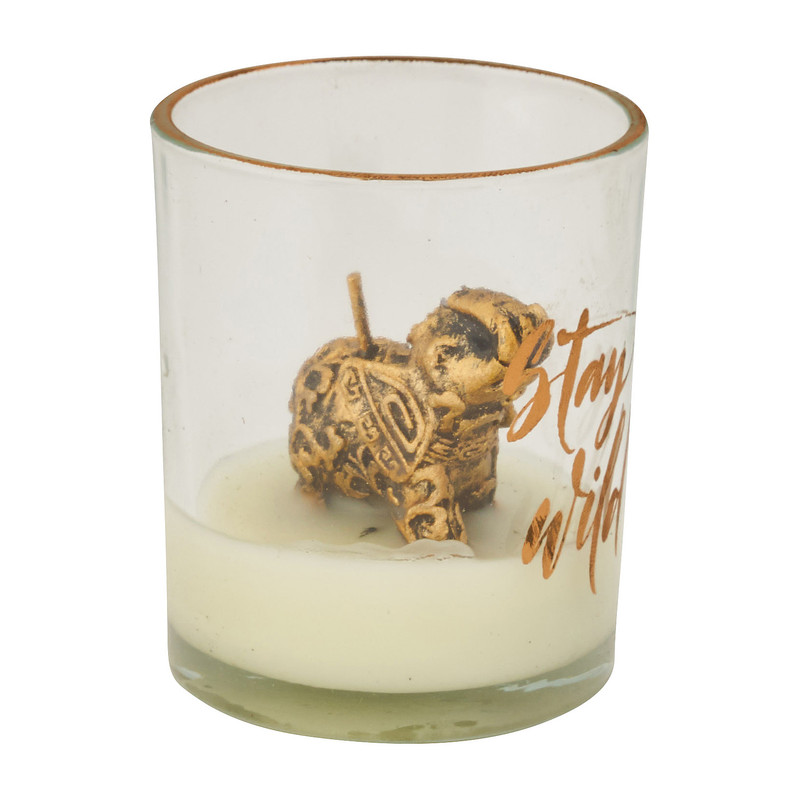 Olifantkaars in glas - Ø6xH7 cm