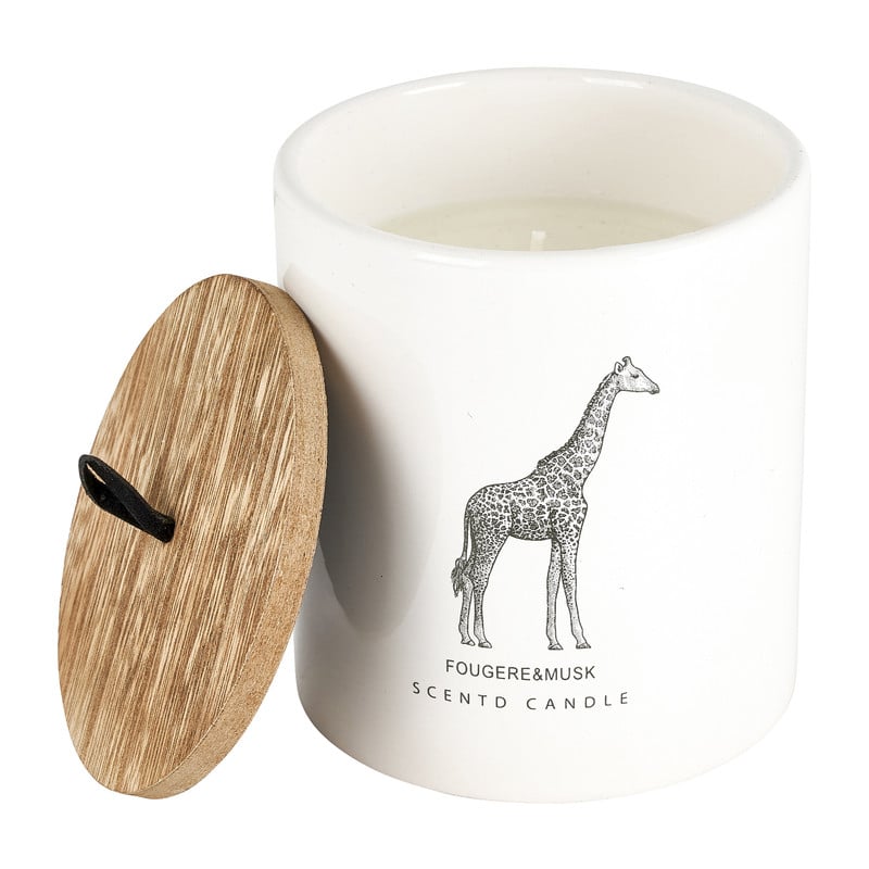 Geurkaars giraffe in pot - Fougere & musk