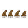 Theelicht tijger - goud - 4 stuks