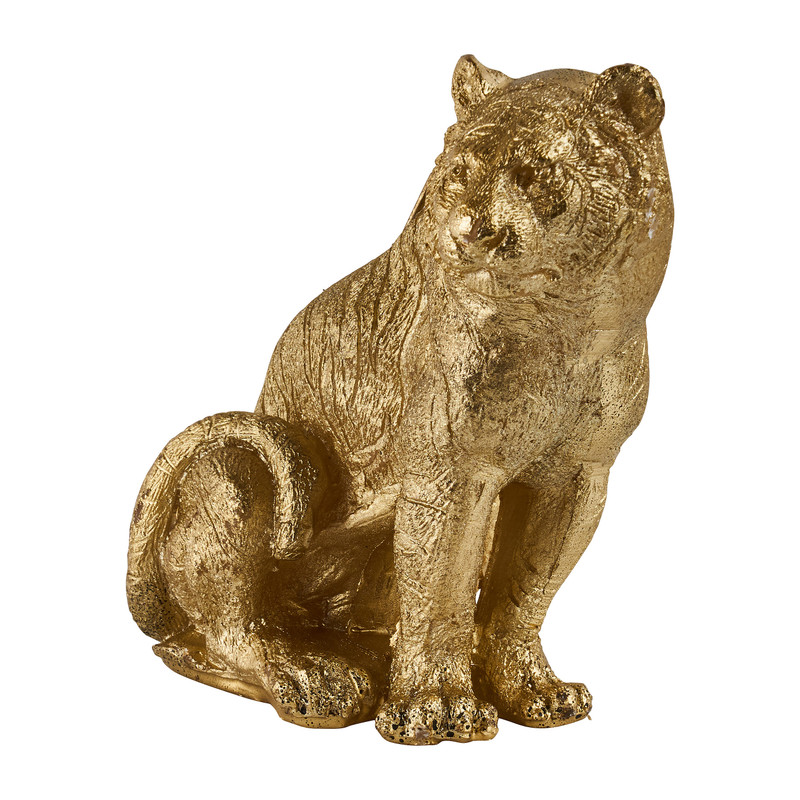 Tijger kaars - goud - 15x8x14.5 cm