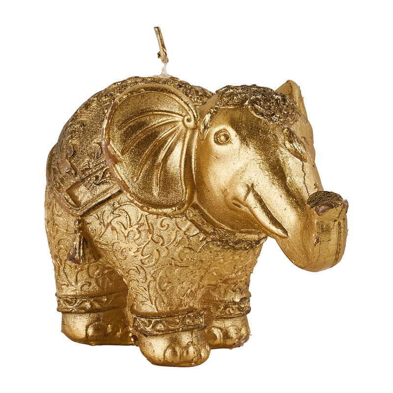 Olifant kaars - goud - 14x6.5x8 cm
