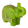 Olifant kaars gedecoreerd - groen