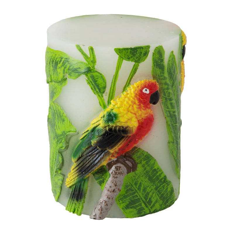 Mand Offer meel LED kaars papegaai - 8x10 cm | Xenos