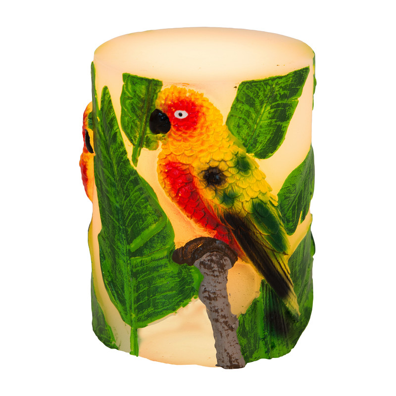 LED kaars papegaai - 8x10 cm