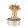 Theelichten palmboom - goudkleurig - set van 4