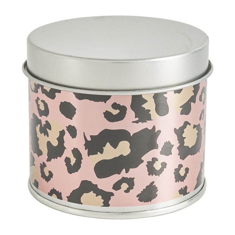 Kaars in blik - luipaardprint
