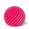 Kaars bol lijnen - roze - ø8x7 cm