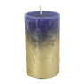 Kaars cobalt fading goud - 7x12 cm 