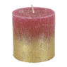 Kaars fuchsia fading goud - 7x7 cm 