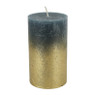 Kaars petrol fading goud - 7x12 cm 