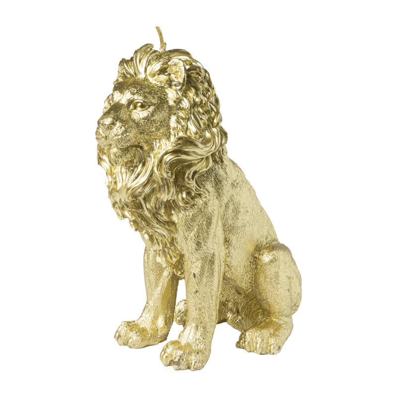 Kaars leeuw - goudkleurig - 17 cm
