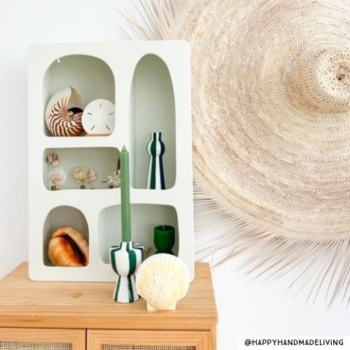 Kaars zandloper - groen - ø6x12 cm